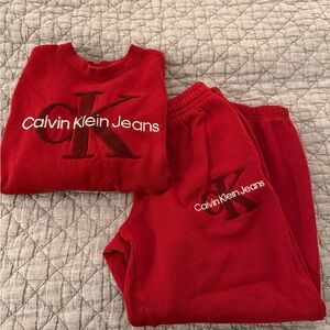 Calvin Klein Women’s Red Sweatpants Set